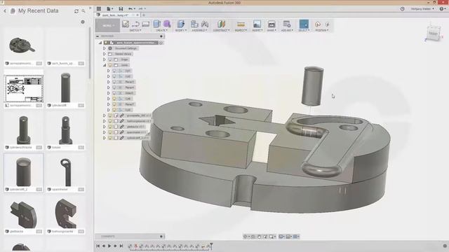Spannvorrichtung - Autodesk Fusion 360 Training - Assembly смотреть онлайн