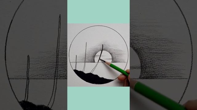 Easy pencil landscape drawing#art #beginners #pencildrawing смотреть онлайн