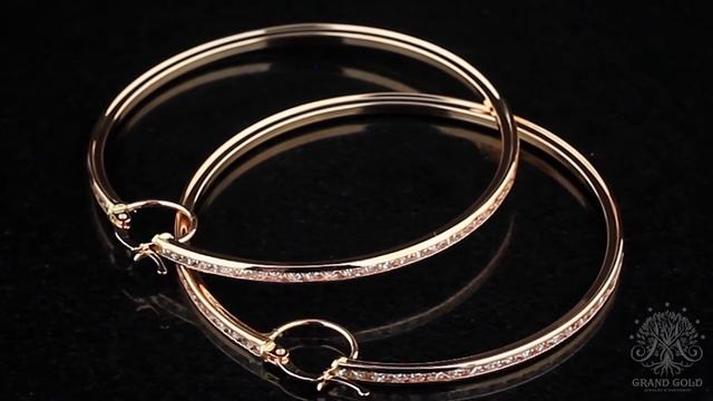 Серьги конго из красного золота 585 пробы с фианитами смотреть онлайн