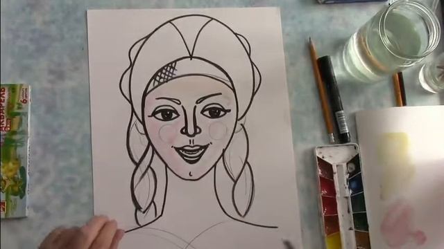 Портрет рисуем с детьми смотреть онлайн