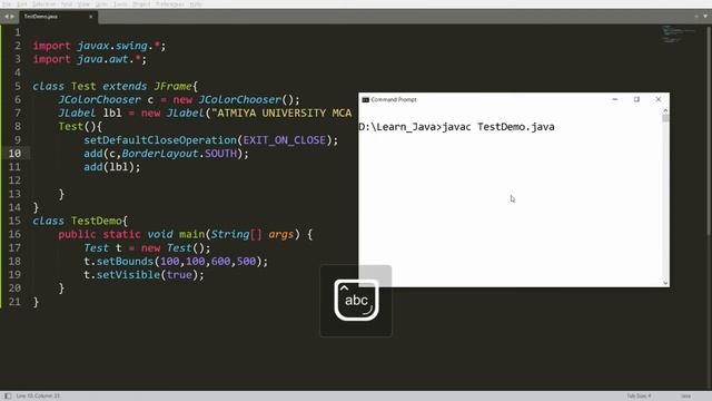 Java GUI - Color Chooser Dialog with Change in Background color of Label - Swing - Practical Demo смотреть онлайн