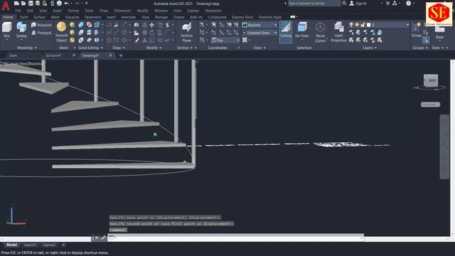 3D Steel Spiral Staircase With AutoCAD . Hand Rail & Material Appling смотреть онлайн