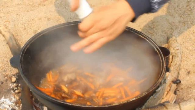 Плов на берегу реки #путь #казахстан #еда #kyrgyzstan #процесс #кыргызстан смотреть онлайн