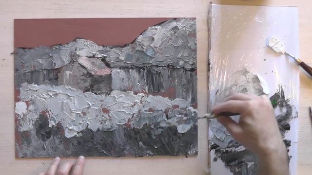 Живопись мастихином. Оттенки серого. смотреть онлайн