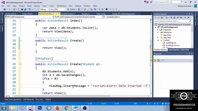 31 | Insert OR Create Data In Database Using Code First Approach EF In ASP.NET MVC (Hindi/Urdu) смотреть онлайн
