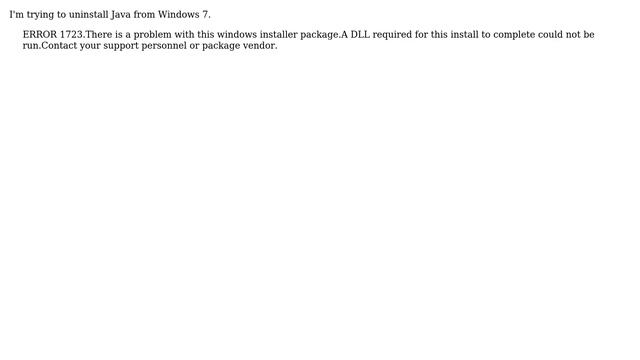 Error while removing Java on Windows 7 смотреть онлайн