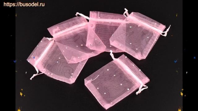 Сумочка из органзы 9*7 см Розовая 1 упаковка (10 штук) краткий обзор и описание характеристик смотреть онлайн