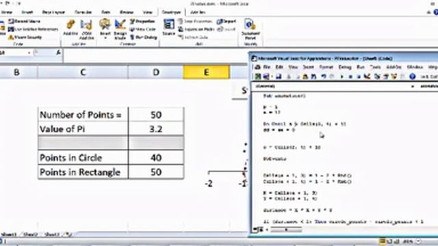 Monte Carlo simulations to calculate the value of Pi (Excel VBA) смотреть онлайн