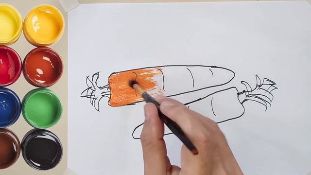 Drawing Carrot for Kids | Çocuklar için Havuç Çizimi | рисование моркови | Tata Children | Easy Dra смотреть онлайн