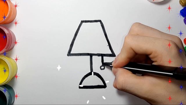Draw a picture of a table lamp| Нарисовать настольной лампы, Dessiner une image d'une lampe de tabl смотреть онлайн