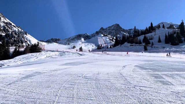 Ski resort Shymbulak. Kazakhstan. Горнолыжный курорт Шымбулак \ Чимбулак. смотреть онлайн