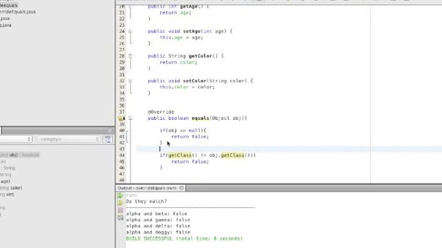 Override Equals in Java смотреть онлайн