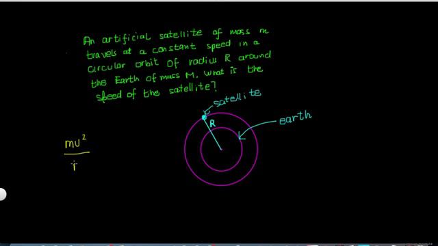 Speed of Satellite Orbiting Earth Law of Universal Gravitation Problem смотреть онлайн