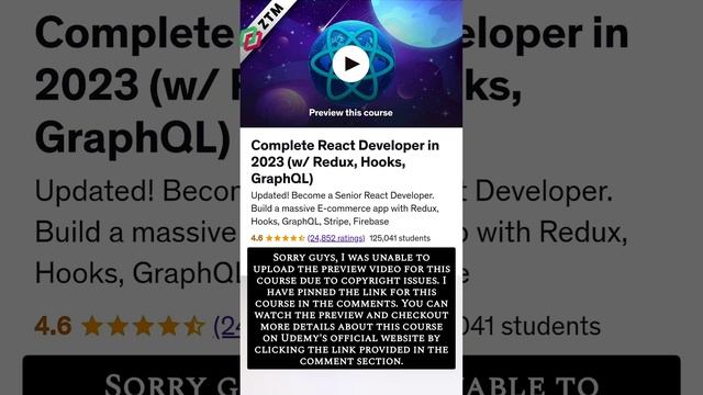 Complete React Developer in 2023 (w/ Redux, Hooks, GraphQL) смотреть онлайн