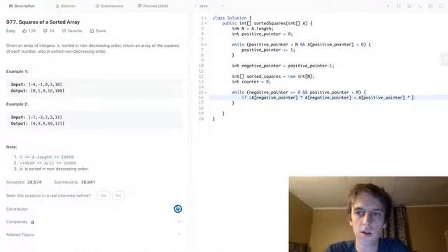 LeetCode Squares of a Sorted Array Explained - Java смотреть онлайн