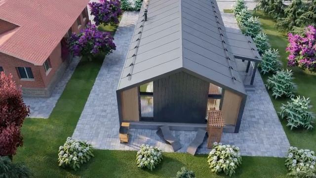 Проект дома барнхаус площадью 100 кв.м. из сэндвич-панелей смотреть онлайн