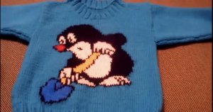 Кофта с рисунком спицами. Видео-обзор.