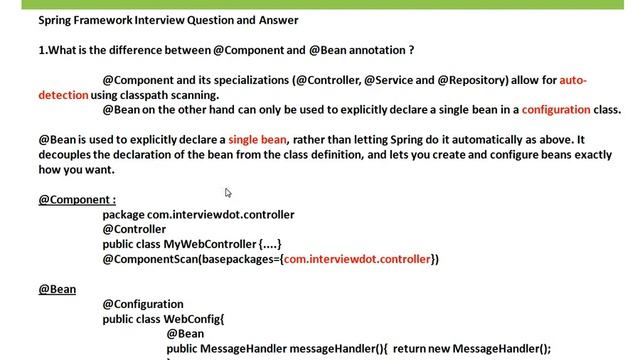 WHAT IS THE DIFFERENCE BETWEEN @COMPONENT AND @BEAN смотреть онлайн
