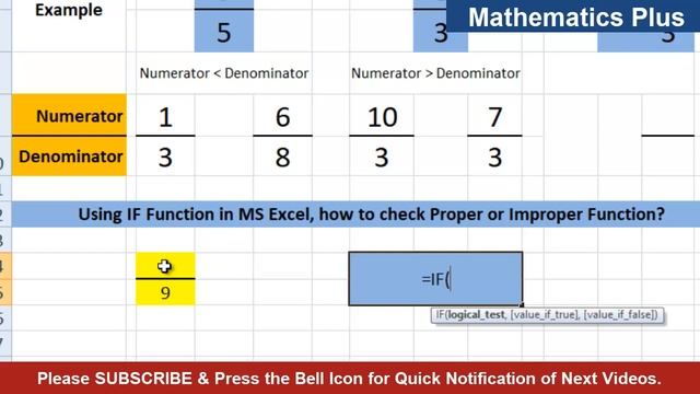 Class 6 Fractions + MS Excel "IF Function" Mastery Video || Mathematics Plus смотреть онлайн