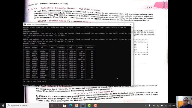 Computer Science With Python || Class 12 || Chapter 12 || Selecting specific row || Where Clause смотреть онлайн