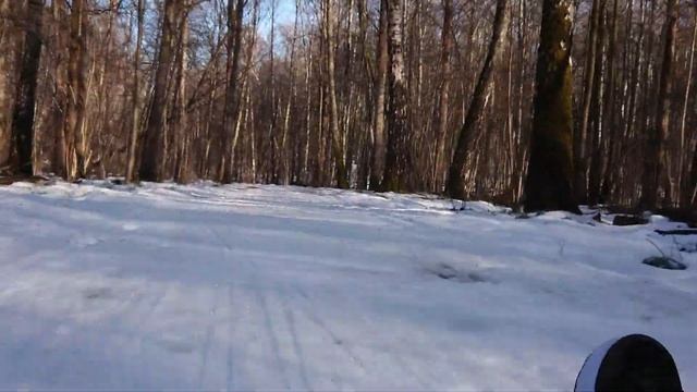 Лысая гора, лыжная трасса, спуск на санях, Москва.