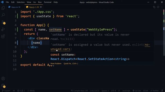 Assigned a Value but Never Used | No Unused Vars | React JS Debugging | Eslint Warnings & Errors смотреть онлайн