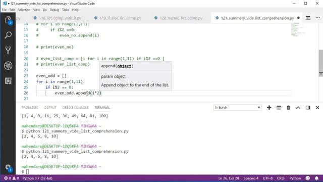 #121 All about List Comprehension in python // Complete Python tutorial(2020)? смотреть онлайн