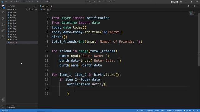Python Program - 11 | Desktop Notifier | Birthday Reminder смотреть онлайн