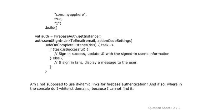 Android : Firebase says "Domain not whitelisted" for a link that is whitelisted смотреть онлайн