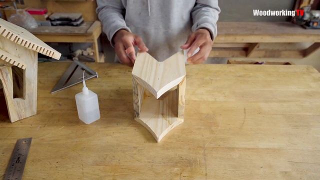 Build DIY Woodworking Castle Bird House And Bird Feeder - DIY Woodworking Projects
