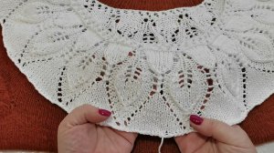 Летний топ. Часть 2. Ажурная кокетка #кокеткалистья #ажурная кокетка спицами