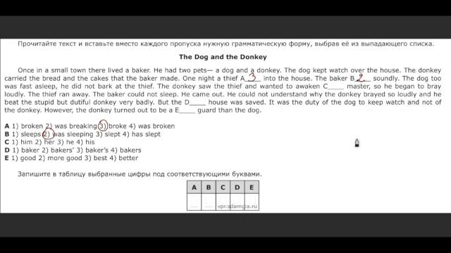 ВПР 7 класс грамматика The dog and the Donkey смотреть онлайн