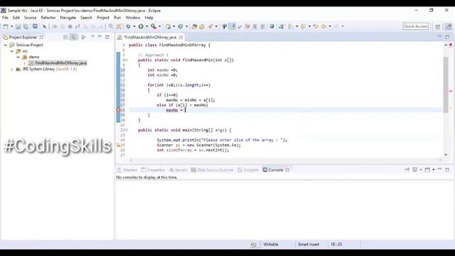 Program to find Max and Min in an Array in Java | Coding Skills смотреть онлайн