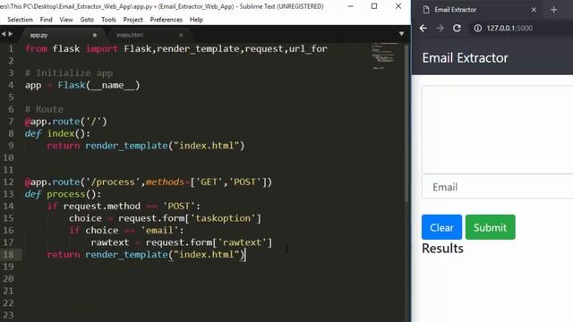 Building an Email Extractor Web App with Flask & Python (2019) смотреть онлайн