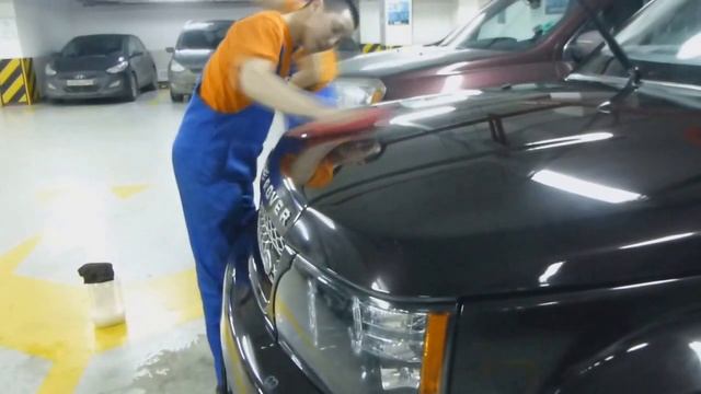 Полировка Range Rover Vogue после сухой мойки Fast n Shine в Lotte Plaza, Москва смотреть онлайн