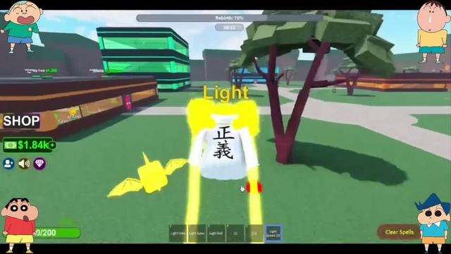 Shinchan Got Light Element Powers ?? | Shinchan And His Friends Playing Element Tycoon In Roblox ??