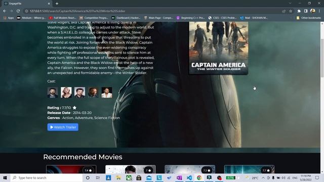 Movie Recommendation System (React.js + Flask) | Microsoft Engage '22 | Shohan Mondal | смотреть онлайн