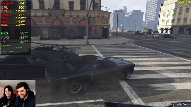 Ryzen 3 2200G + Vega 8 | GTA 5 - 1080p, 900p, 720p смотреть онлайн