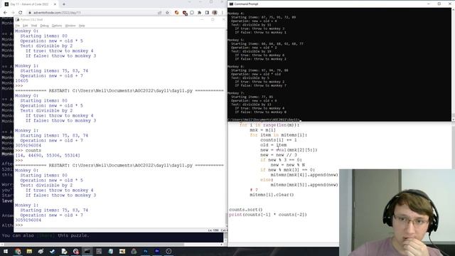 Advent of Code 2022 Day 11 Solve смотреть онлайн