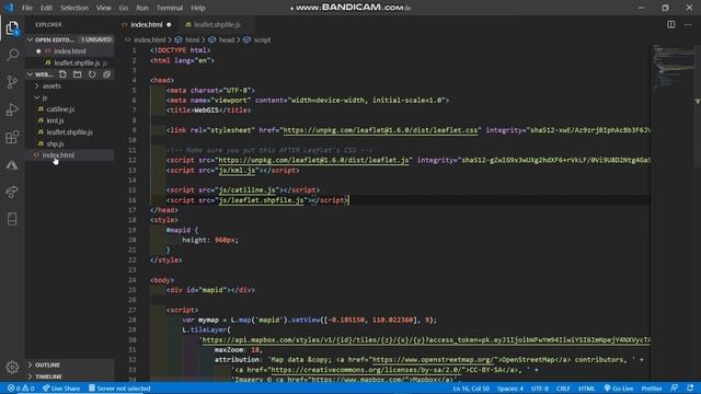 How to Create WebGIS / WebMap Using Leaflet and Javascript: #3 Load Shapefile Data смотреть онлайн
