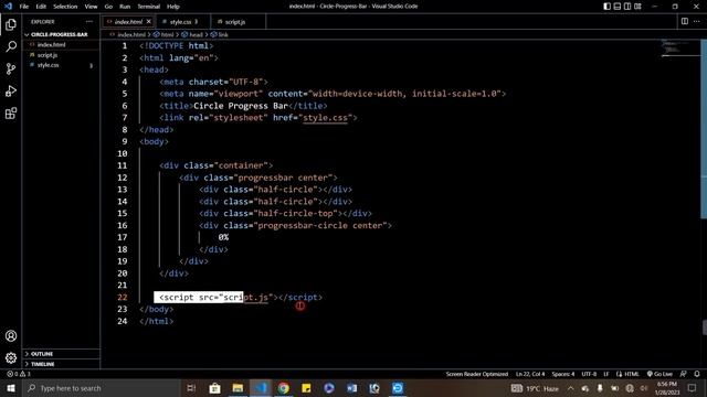 Circle progress bar using html CSS and JavaScript with complete code ? смотреть онлайн