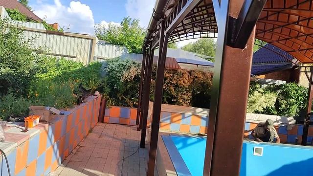 Изготовление металлических навесов в Омске. #навесдлябассейна