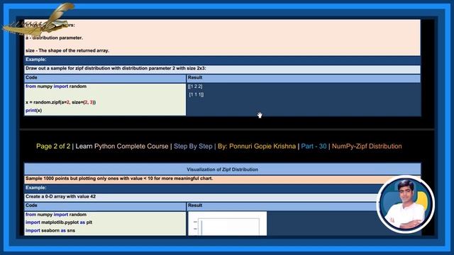 Learn NumPy Complete Course |Step By Step| Random Zipf Distribution |Ponnuri Gopie Krishna |Part-30 смотреть онлайн