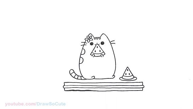 How to Draw Pusheen Eating Watermelon on Vacation ?? Summer Art Series #9 смотреть онлайн