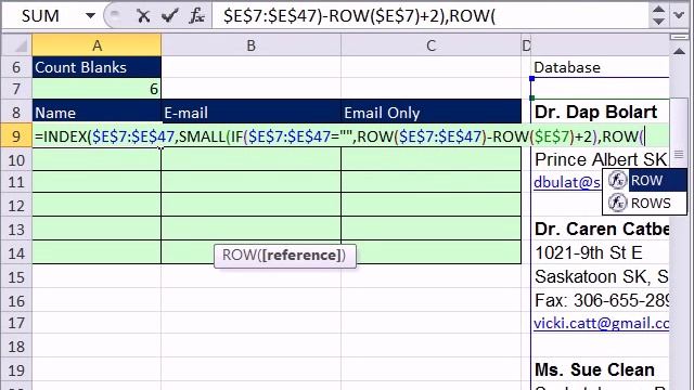 Excel Magic Trick 712: Formula To Take Data in Column and Make Proper Table For Name and E-mail смотреть онлайн
