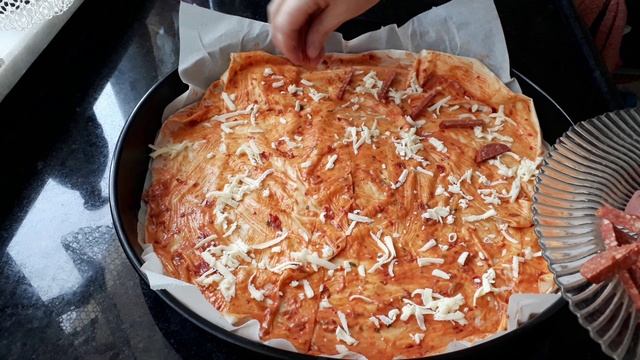 Пицца из тонкого лаваша (юфки)