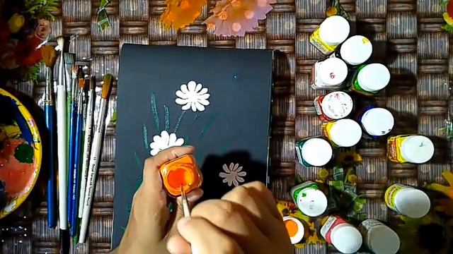 Easy flower painting / flower painting for beginner смотреть онлайн