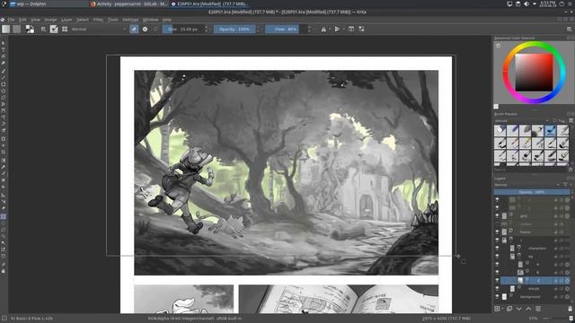 A full Pepper&Carrot page in Krita, Digital painting Timelapse by David Revoy смотреть онлайн