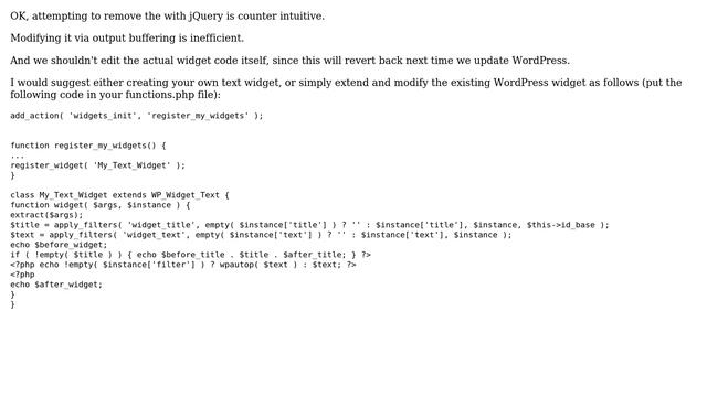Wordpress: remove ＜div class="textwidget"＞ from text-widget (2 Solutions!!) смотреть онлайн