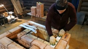 Кладка совмещённой двухколпаковой печи с двумя горизонтальными каналами для отопления дома 50м2